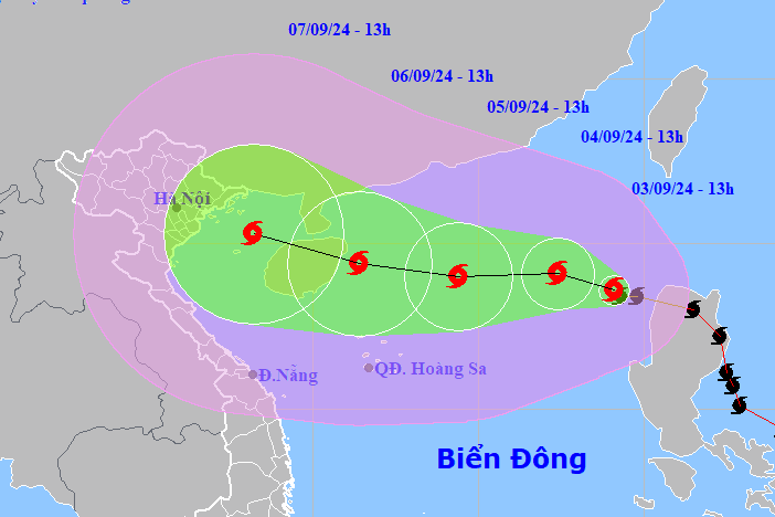 Bão Yagi tăng cấp, khả năng ảnh hưởng toàn miền Bắc 