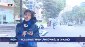 BTV Nguyễn Ngân VTV kể &quot;suýt bị gió thổi bay&quot; khi ghi hình siêu bão Yagi