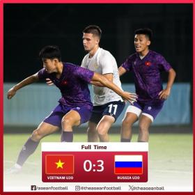 Sau đội tuyển quốc gia, U20 Việt Nam thua đậm U20 Nga