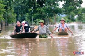 Hơn 700 ngôi nhà ngập trắng, dân mang lợn lên đê dựng lán chăn nuôi  第3张