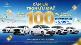  Nhận ngay ưu đãi 100% lệ phí trước bạ khi mua xe Toyota trong tháng 10 