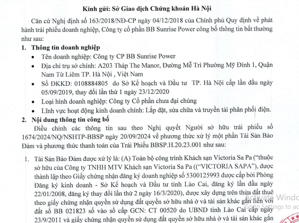 Đại gia năng lượng sẽ bán khách sạn hàng trăm tỷ ở Sa Pa để trả nợ