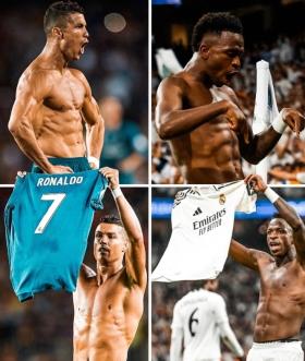 Vinicius tái hiện màn 'phơi áo' của Ronaldo 